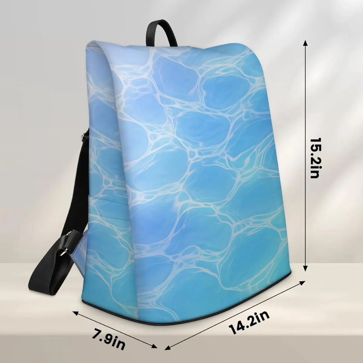 Anti-Theft Backpack for Women Geometric Sea Water Lightweight Mini Backpack Purse Small Travel Backpack with Secure Zipper Fashion Backpack Purses for Women Daily Use & Gifts
