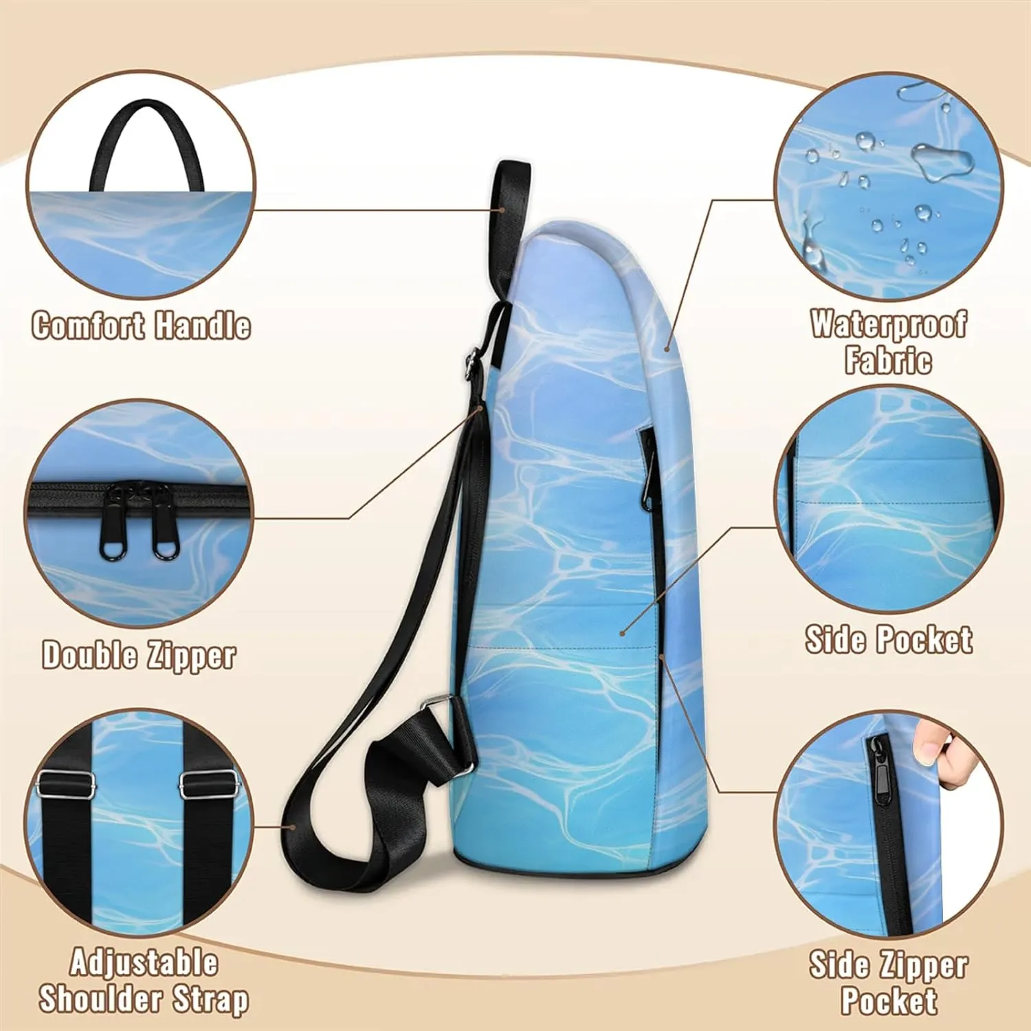 Anti-Theft Backpack for Women Geometric Sea Water Lightweight Mini Backpack Purse Small Travel Backpack with Secure Zipper Fashion Backpack Purses for Women Daily Use & Gifts