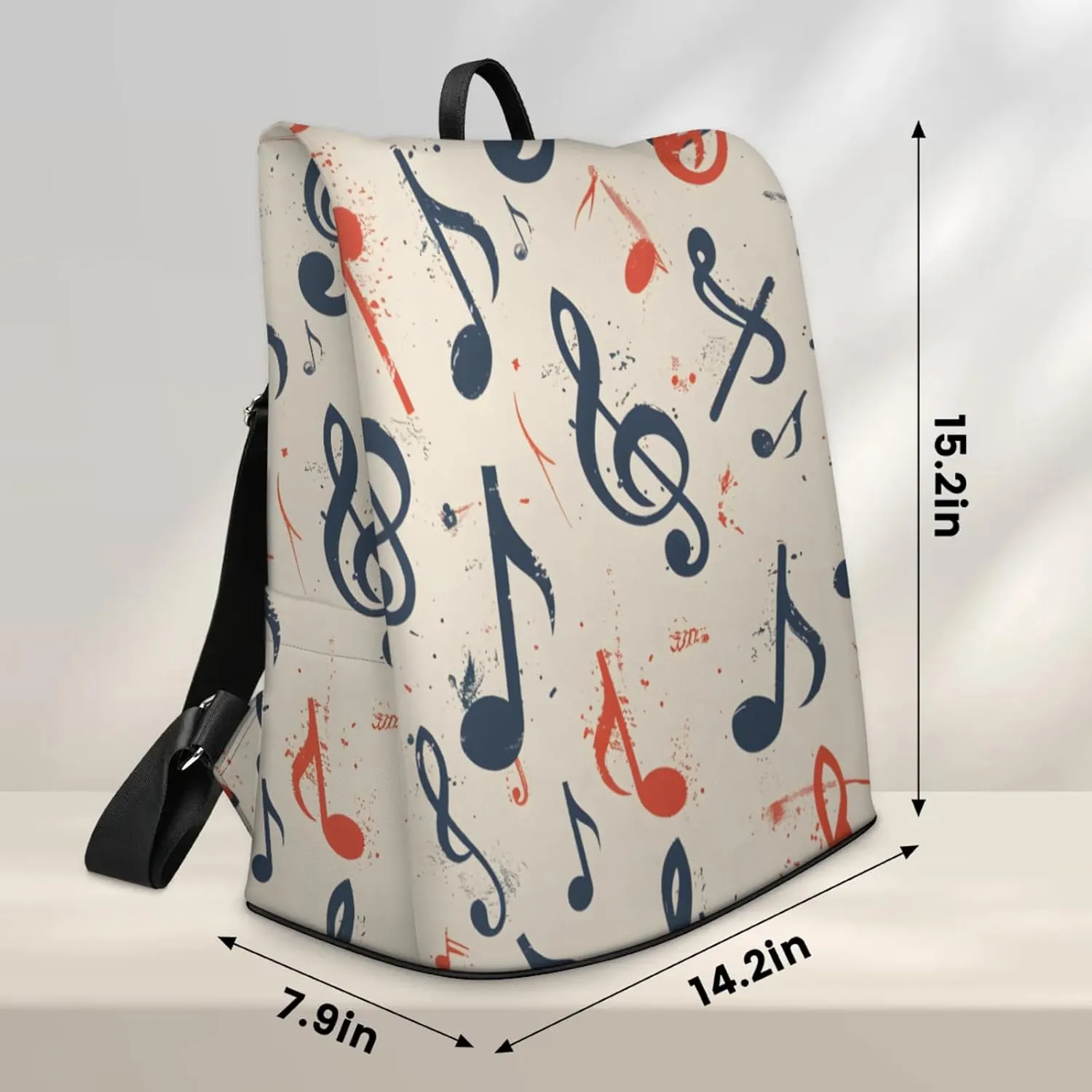 Anti-Theft Backpack for Women Musical Notes Rhythm Lightweight Mini Backpack Purse Small Travel Backpack with Secure Zipper Fashion Backpack Purses for Women Daily Use & Gifts