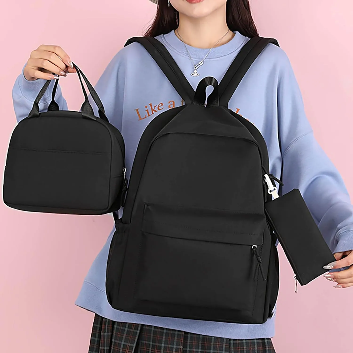 Anti Theft Backpack with Secured Zipper Soft Rucksack Ladies Shoulder Bags Medium Zipper Animal Print Rucksack(Black)