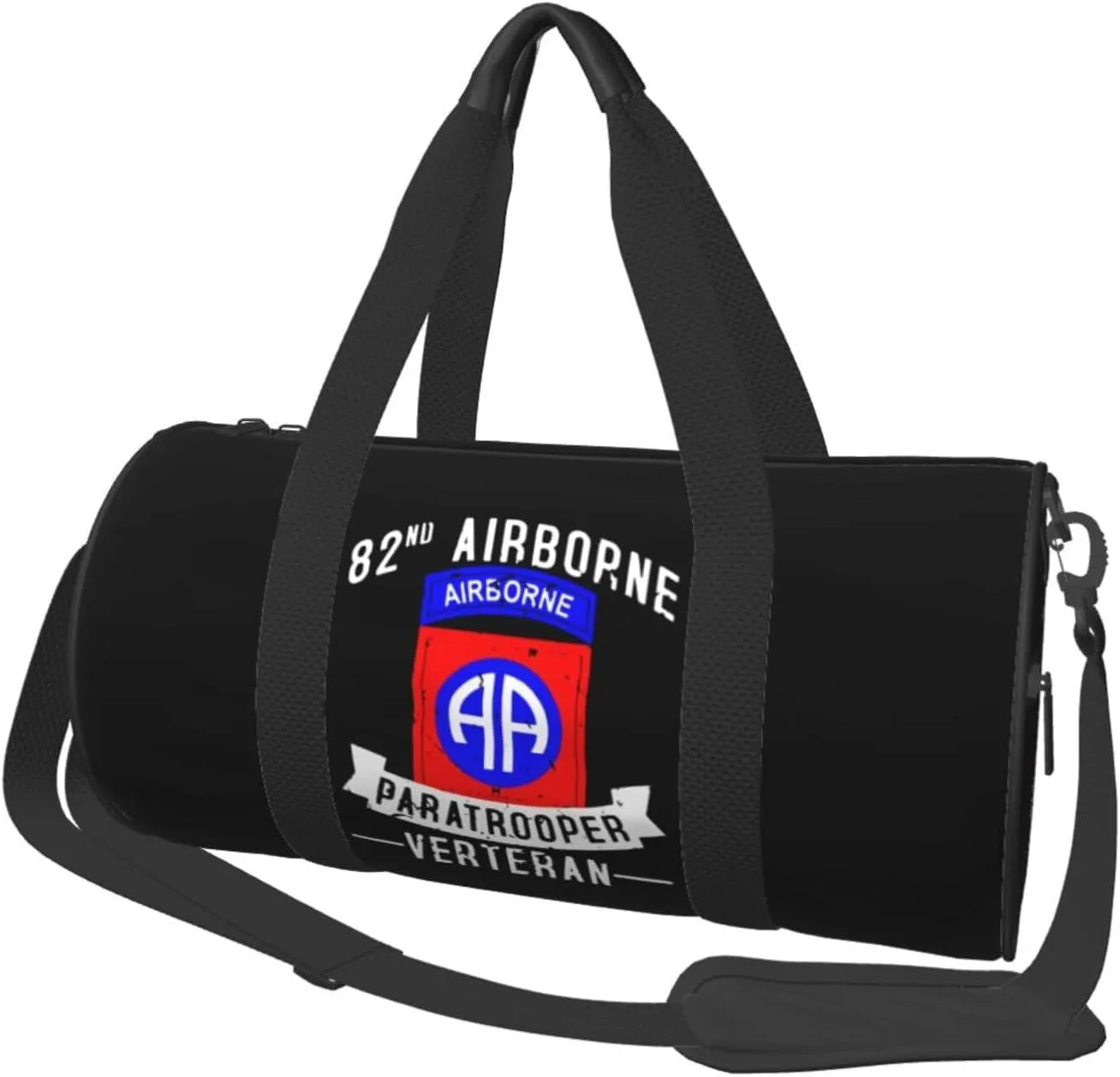 ARESU 82nd Airborne Division Paratrooper Army Veteran Duffel Bag Gym Bag Sports Bags Foldable Travel Bag Multipurpose Backpack, Black