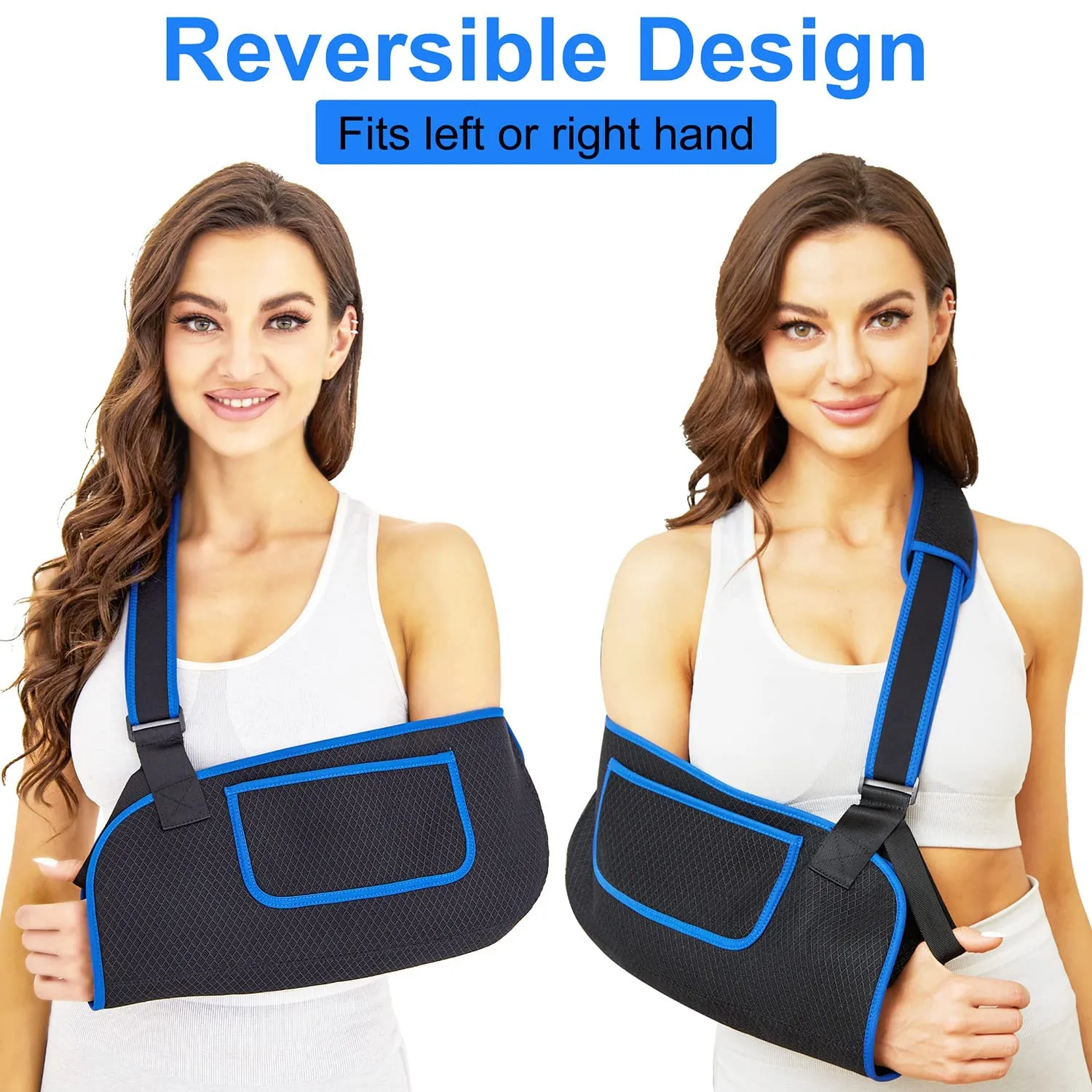 Arm Sling for Shoulder Injury Rotator Cuff Torn Wrist and Elbow Surgery Adjustable Padded Elbow Dislocation and Sprain Brace Shoulder Immobilizer for men&women Arm Support Straps for