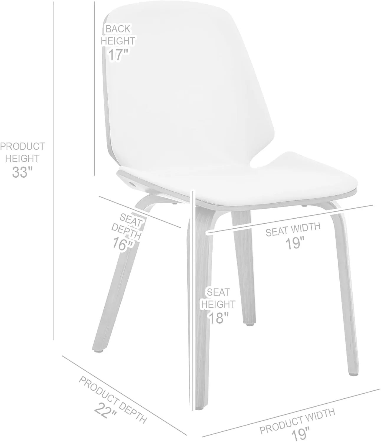 Armen Living Brinley Mid Century Modern Cream Faux Leather and Walnut Wood Dining Room Accent Side Chair for Kitchen Table Desk Vanity