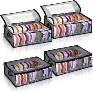 AVLA 4 Pack Hat Storage for Baseball Caps, Non-woven Wide Hat Organizer, Large Sports Hat Storage Bag, Hat Racks Holder for Closet with 2 Sturdy Handles, Hat Organizer Case Capbox for Home Travel