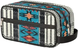 Aztec Western Ethnic Vintage Travel Toiletry Bag for Women Men Lightweight Cosmetic Makeup Bag Organizer Waterproof Shaving Bag Dopp Kit with Large Capacity for Toiletries and Shaving Accessories