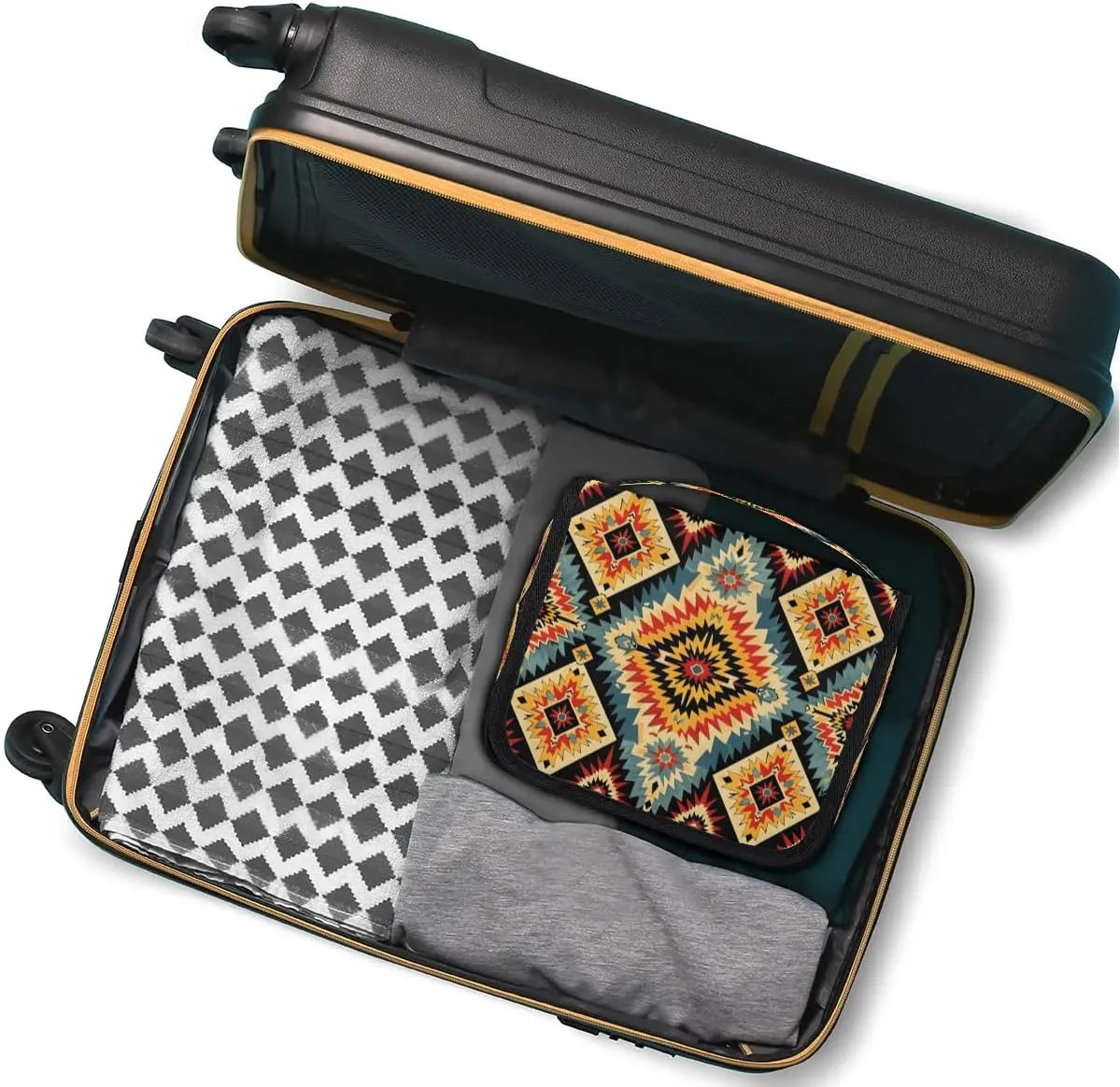 Aztec Western Hanging Toiletry Bag for Women Travel Makeup Bag Cosmetic Organizer Travel Toiletries Bag for Men