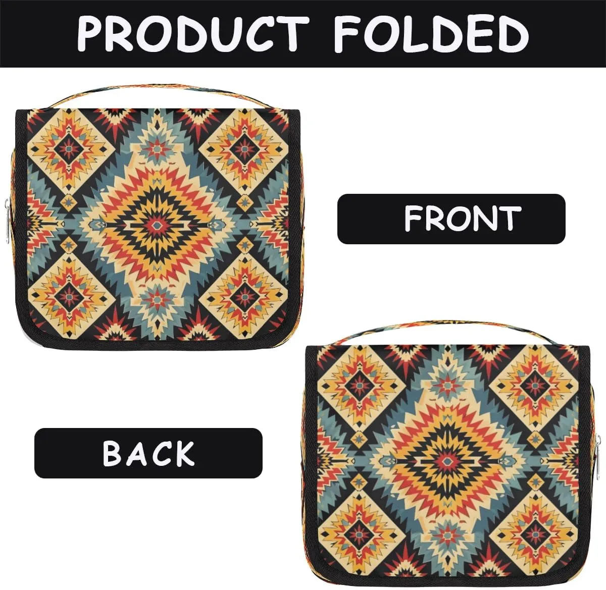Aztec Western Hanging Toiletry Bag for Women Travel Makeup Bag Cosmetic Organizer Travel Toiletries Bag for Men
