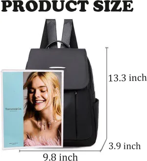 Backpack for Women Small Travel Backpack Purse Cute Lightweight Back Pack Black Nylon Small Purses