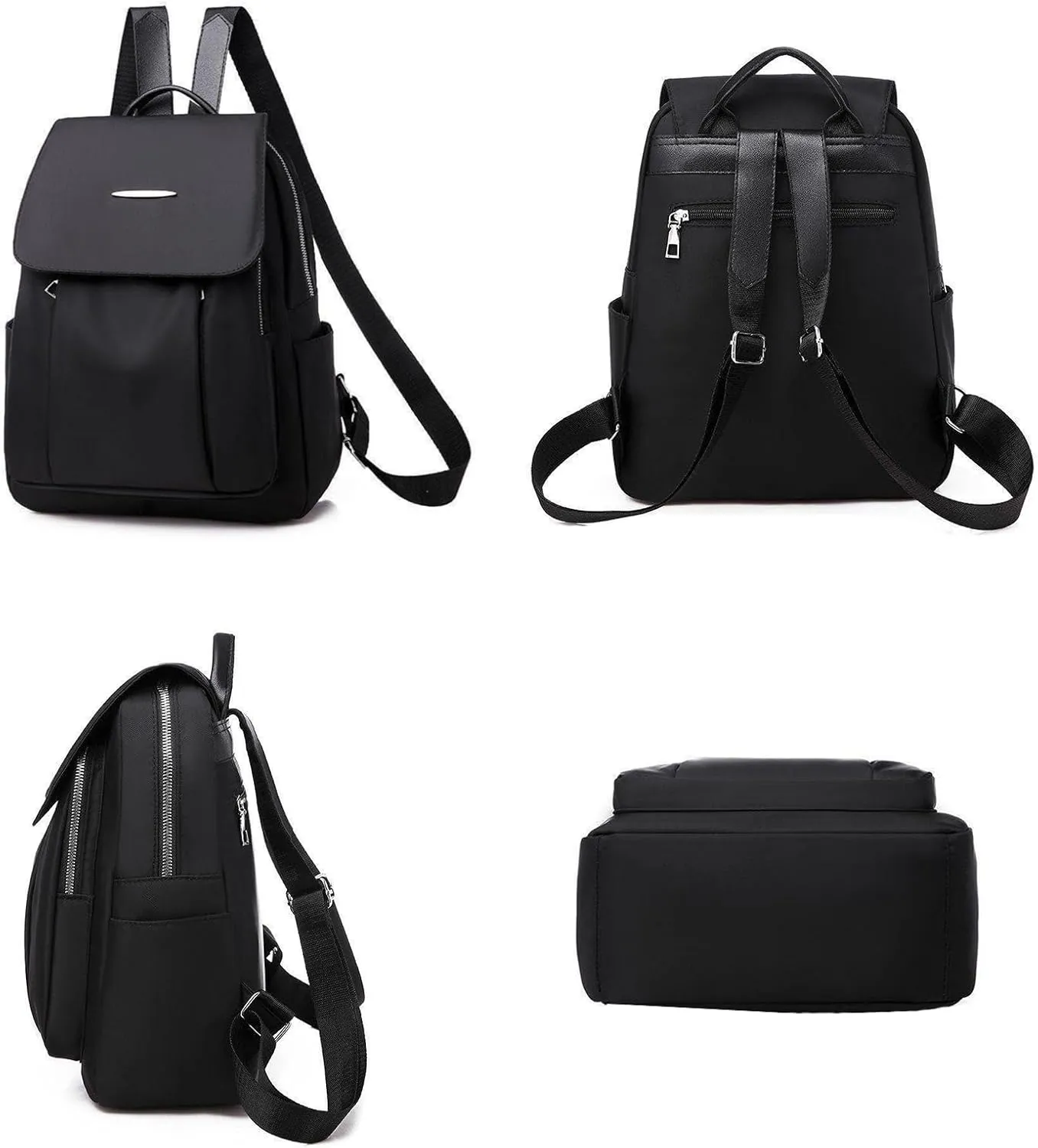Backpack for Women Small Travel Backpack Purse Cute Lightweight Back Pack Black Nylon Small Purses