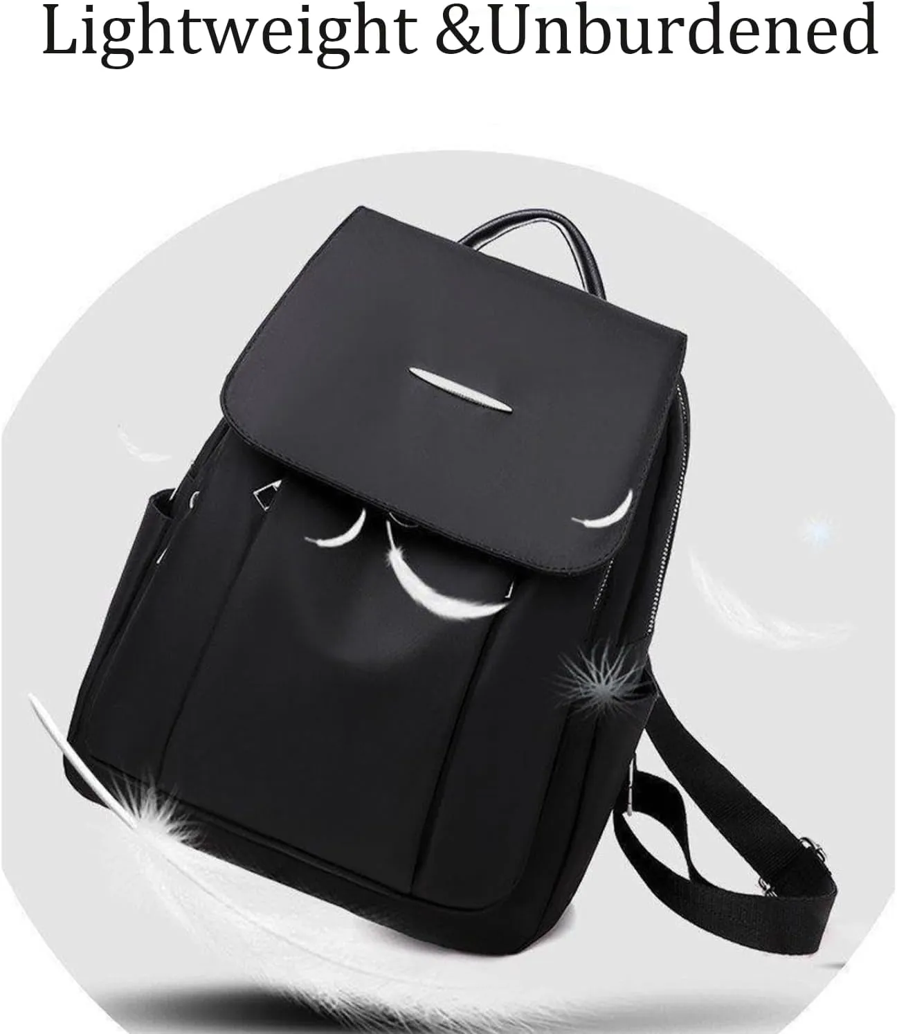Backpack for Women Small Travel Backpack Purse Cute Lightweight Back Pack Black Nylon Small Purses
