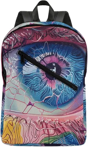 Backpack Travel Laptop Backpack for Men Women Close-Up of Eyeball Casual Daypack Adjustable Lightweight Computer Bag