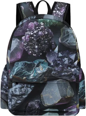 Backpack Travel Laptop Backpack for Men Women Gems And Minerals Casual Daypack Adjustable Lightweight Computer Bag