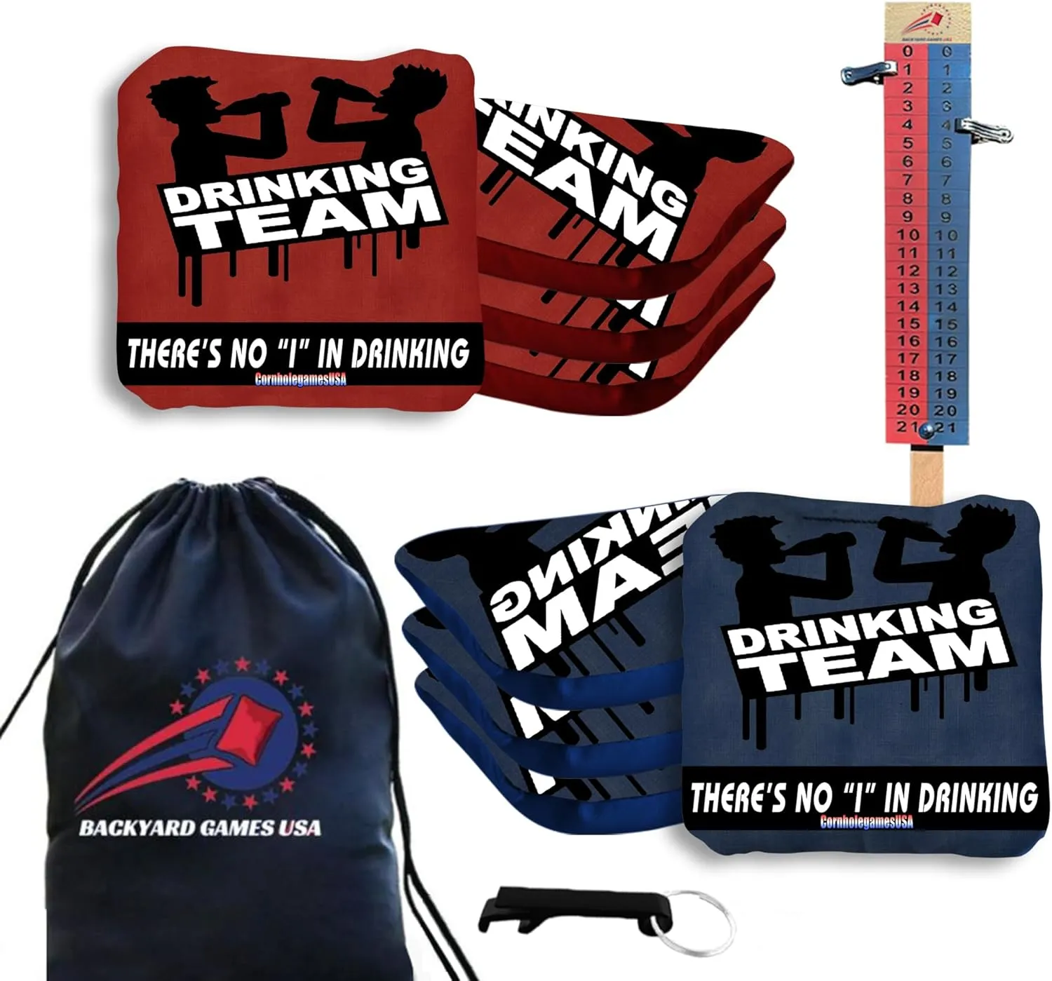 BackYardGamesUSA Pro Cornhole Bags Set of 8 Regulation - Professional Cornhole Bags for Tournament Play, Slick n Stick Bean Bags for Cornhole, Corn Hole Bags Regulation Set of 8- Made in USA