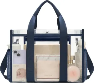 BAGAIL Clear Bag, Stadium Approved Clear Tote Bag with Inner Pocket, Transparent Travel Bag for Sports Event, Concert, Work