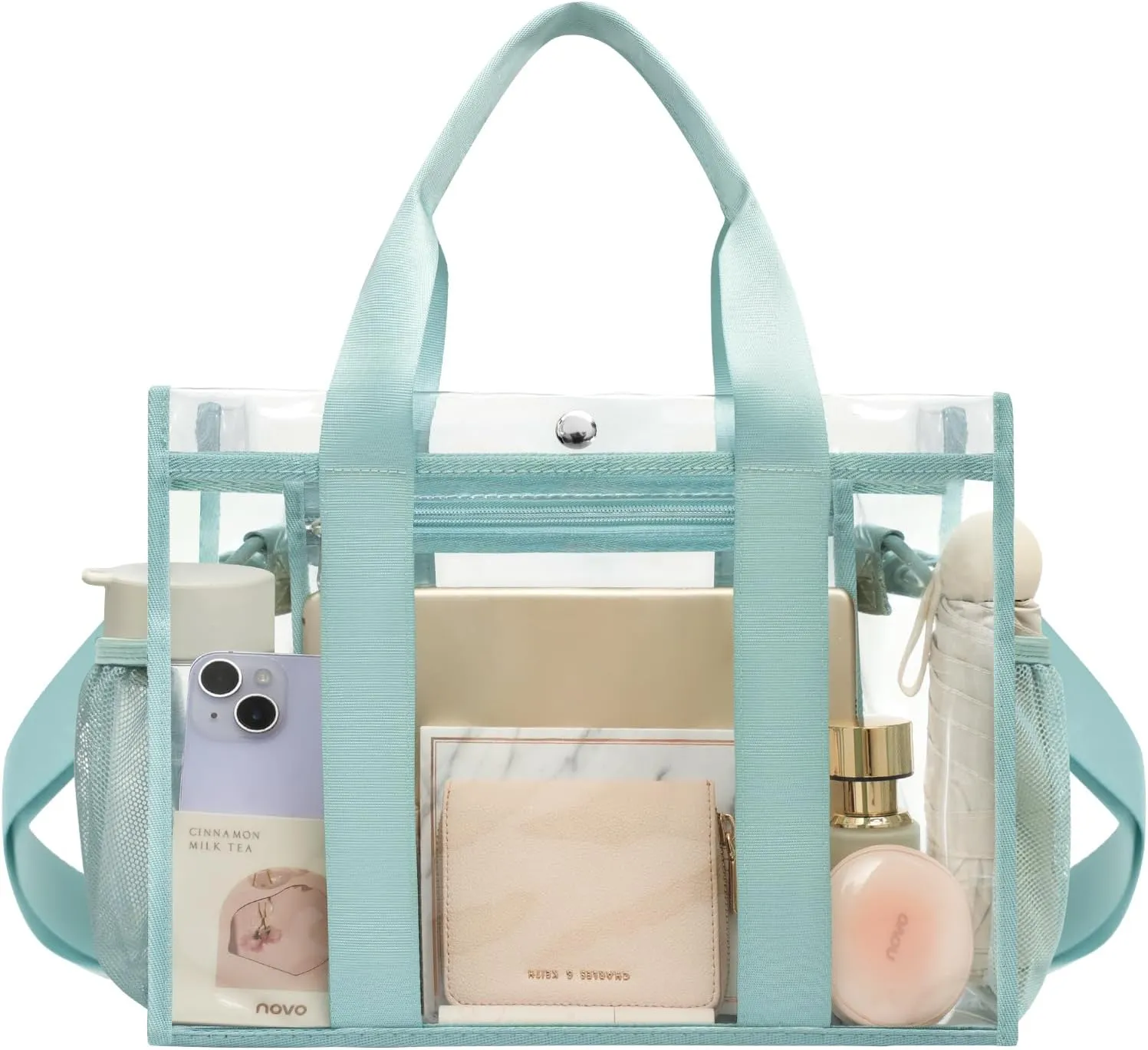 BAGAIL Clear Bag, Stadium Approved Clear Tote Bag with Inner Pocket, Transparent Travel Bag for Sports Event, Concert, Work