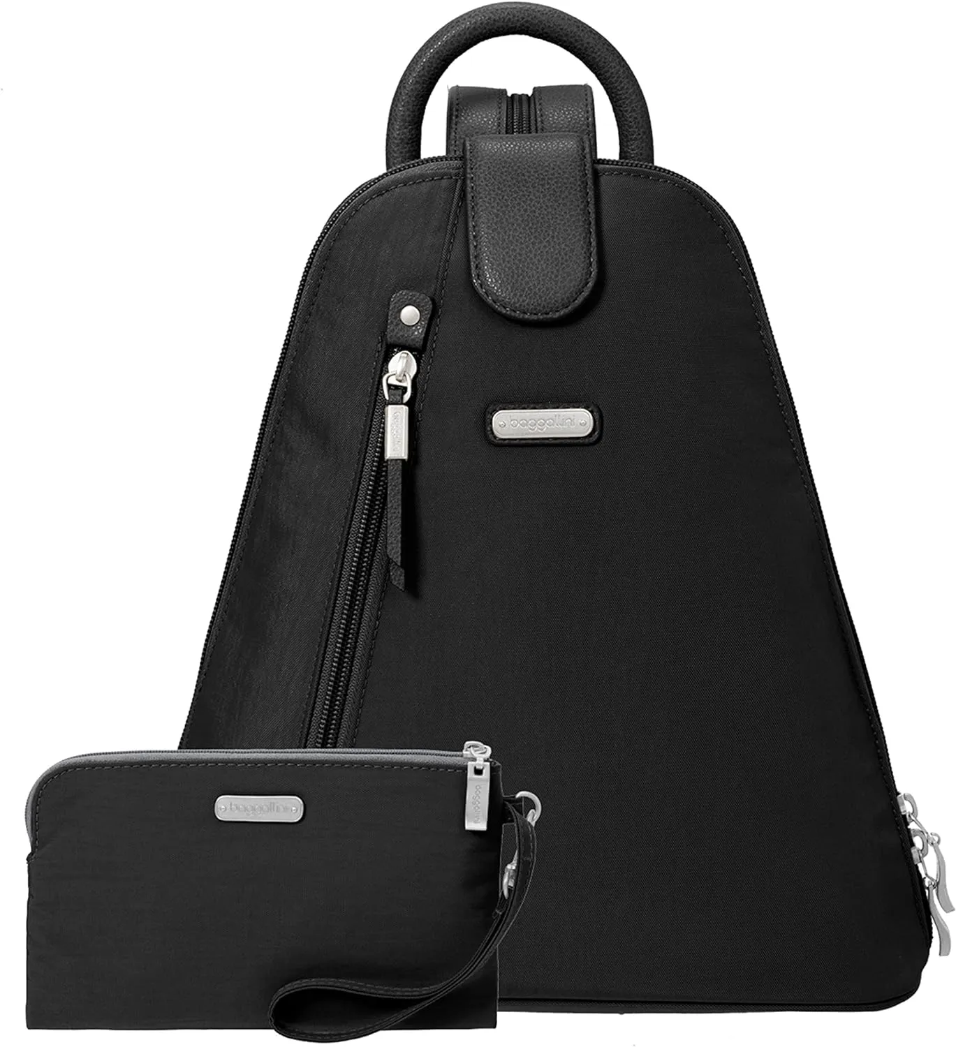 Baggallini Metro Backpack with RFID Phone Wristlet - 9x11 Convertible Sling Bag for Women with Adjustable Shoulder Straps