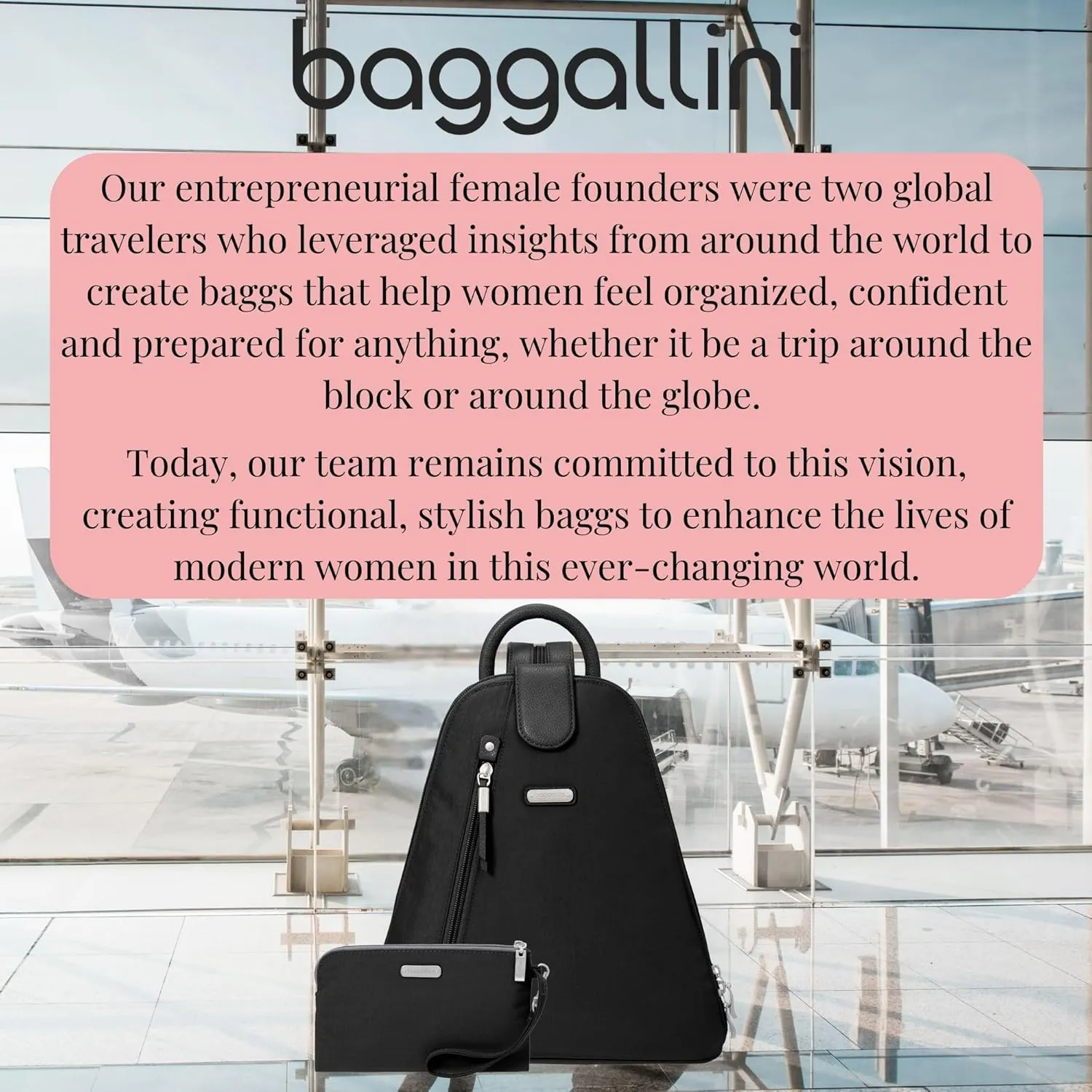 Baggallini Metro Backpack with RFID Phone Wristlet - 9x11 Convertible Sling Bag for Women with Adjustable Shoulder Straps