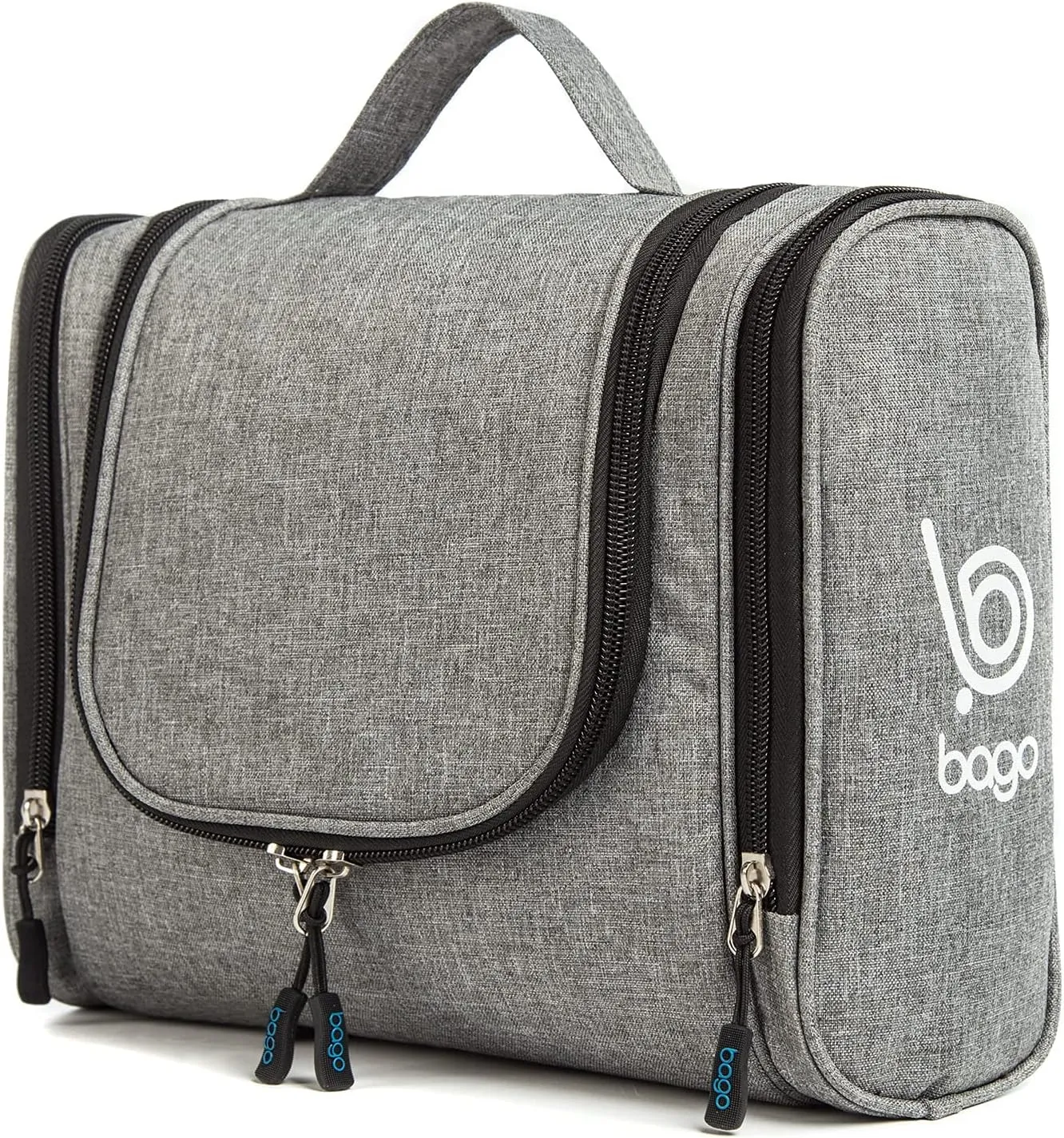 bago Travel Toiletry Bag for Women and Men X-Large Waterproof Hanging Large Toiletry Bag for Bathroom and Travel Bag for Toiletries Organizer -Travel Makeup Bag (SnowGray)