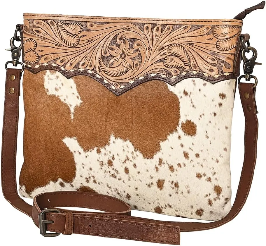 Bags OHG129 Cross Body I Hand Tooled Hair-On Genuine Leather Women Bag Western Handbag Purse