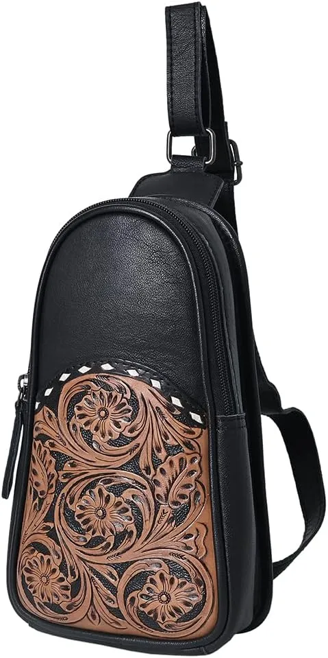 Bags OHG188A Sling Hand Tooled Genuine Leather Women Bag Western Handbag Purse