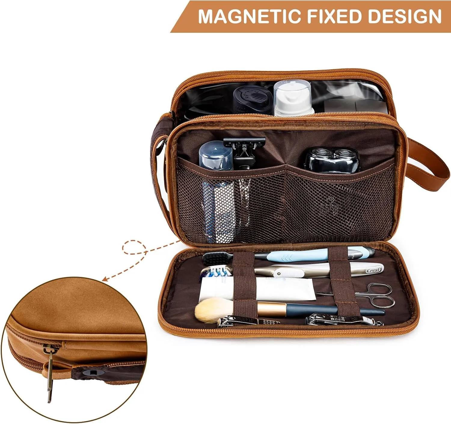 BAGSPRITE Large Toiletry Bag for Men, Women Travel Bag with Hanging Hook, Water-resistant Makeup Cosmetic Bag Shaving Kit Organizer, Bathroom Bag for Traveling