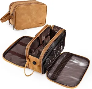 BAGSPRITE Large Toiletry Bag for Men, Women Travel Bag with Hanging Hook, Water-resistant Makeup Cosmetic Bag Shaving Kit Organizer, Bathroom Bag for Traveling