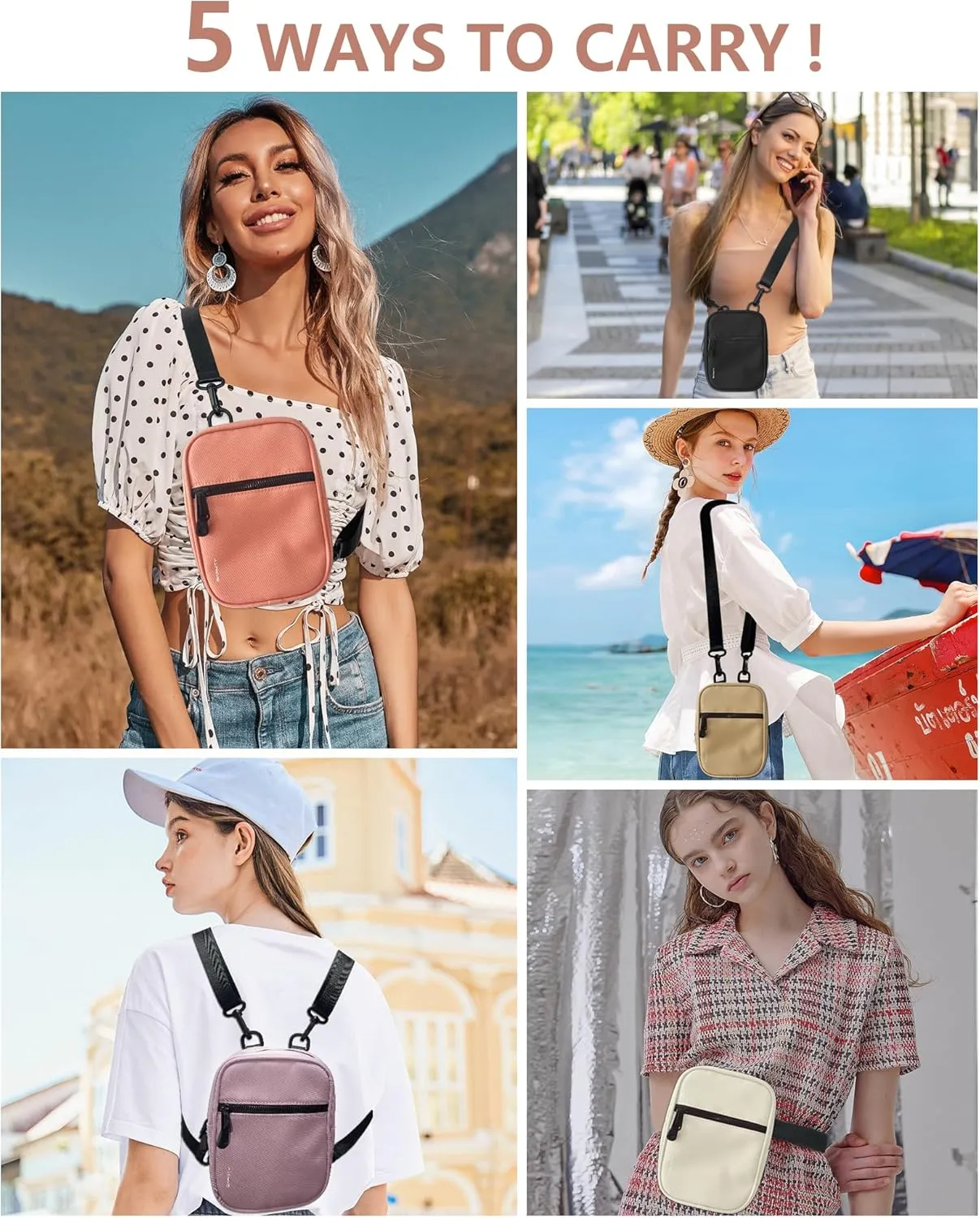 BAPHITY Crossbody Bag Sling Purses for Women Trendy, Convertible Multi Position Fanny Back Pack Sling Bag for Women Cross Body