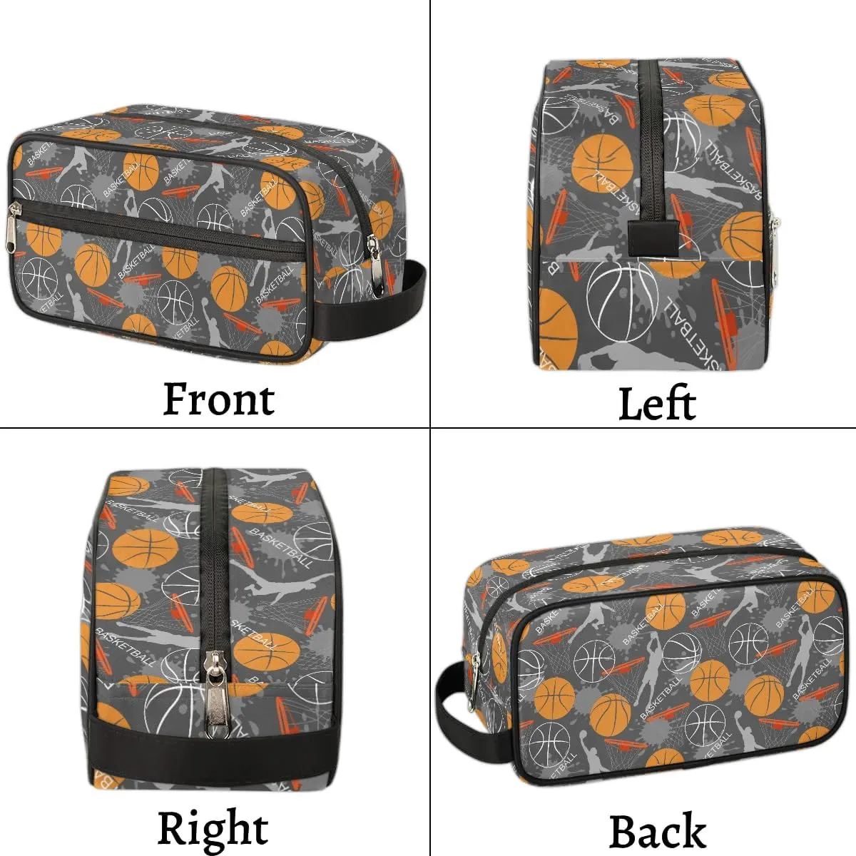 Basketball Travel Toiletry Bag for Boys, Sport Ball Hanging Dopp Kit for Kids, Waterproof Shaving Bag for Toiletries Accessories