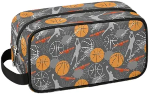 Basketball Travel Toiletry Bag for Boys, Sport Ball Hanging Dopp Kit for Kids, Waterproof Shaving Bag for Toiletries Accessories
