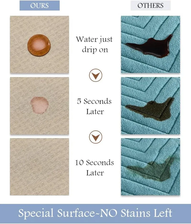 Bath Mat-Bath Mat Rug Non Slip Super Absorbent Stain Resistant Quick Dry Thin Bathroom Rug-Bath Mats for Bathroom Floor Bathtub Vanity-Bathmat Bath Rug Easy Care-17"x27",Beige