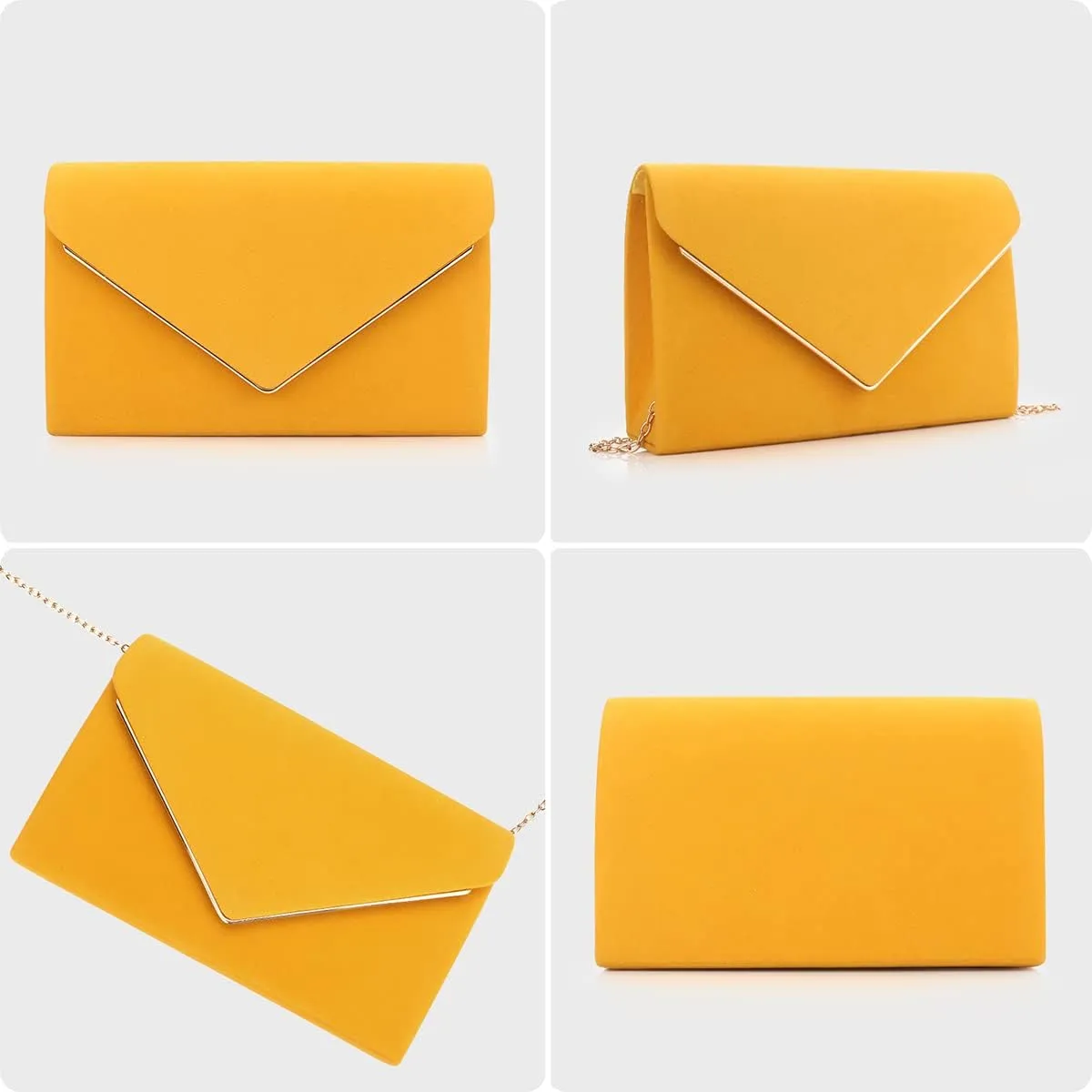 BBjinronjy Clutch Purse for Women Evening Bags Handbags for Wedding Party Cocktail Prom Faux Suede Crossbody Shoulder Bag