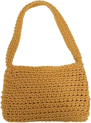 Beach Tote Bag For Women Crochet Cotton Beach Shoulder Bag Summer Vacation Handwoven Boho Knit Bag