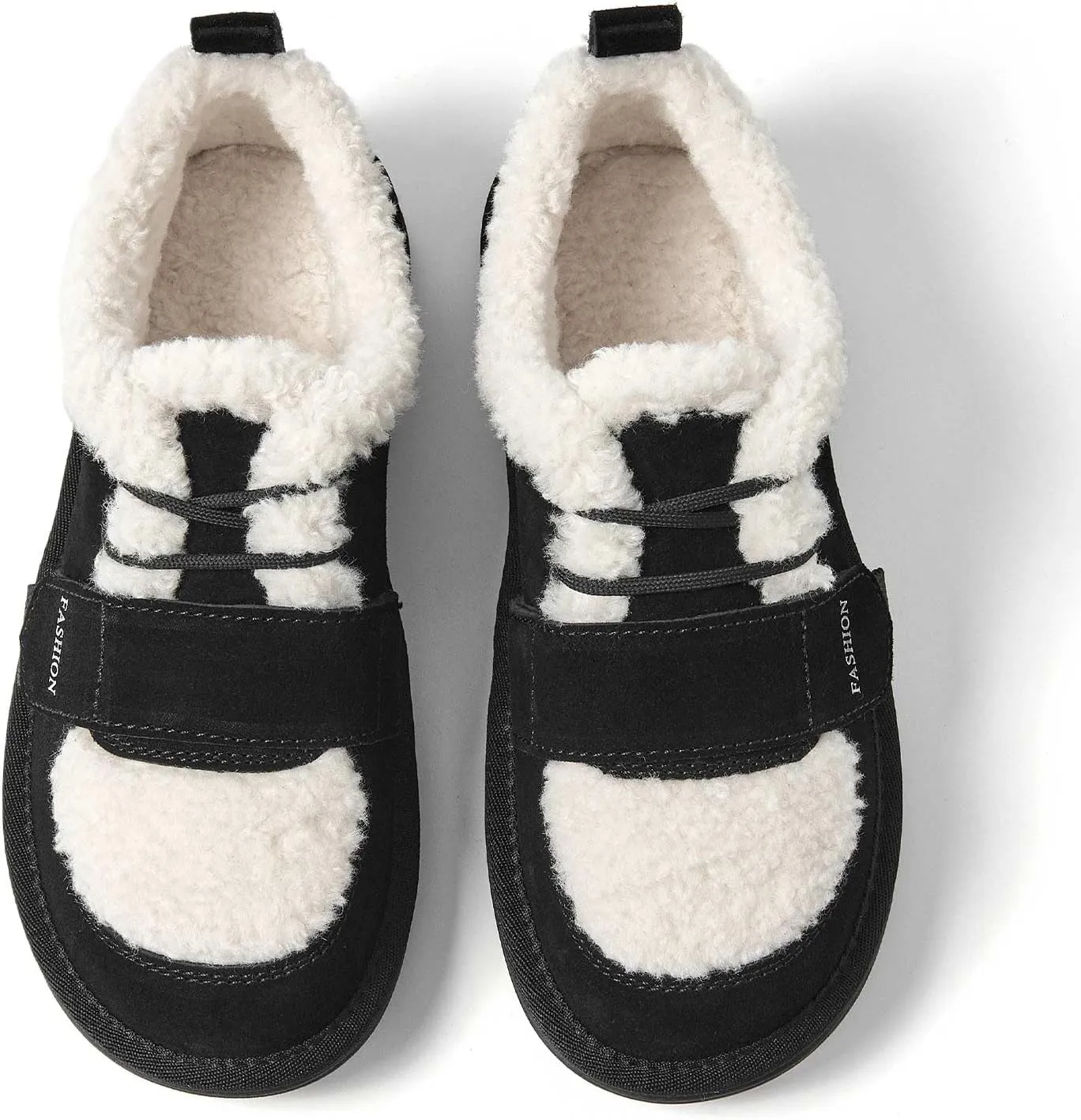 BEAU TODAY Snow Sneakers for Women, Suede Platform Sneakers Womens Warm Fur Lined Fashion Sneakers Slip-on Comfortable Winter Flat Shoes