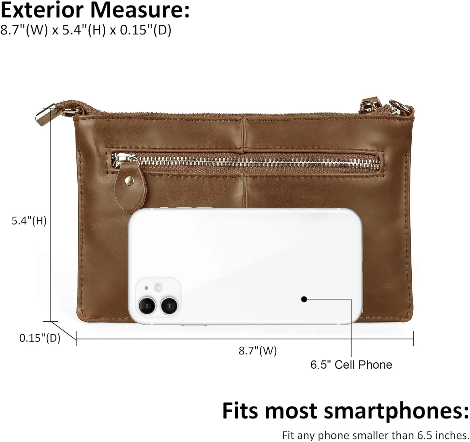 befen Genuine Leather Wristlet Clutch Wallet Purses Small Crossbody Bags for Women with RFID Blocking Card Slots
