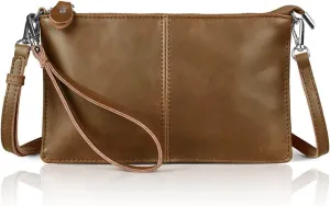 befen Genuine Leather Wristlet Clutch Wallet Purses Small Crossbody Bags for Women with RFID Blocking Card Slots