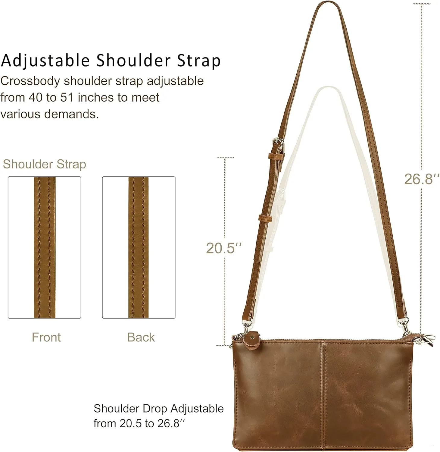 befen Genuine Leather Wristlet Clutch Wallet Purses Small Crossbody Bags for Women with RFID Blocking Card Slots