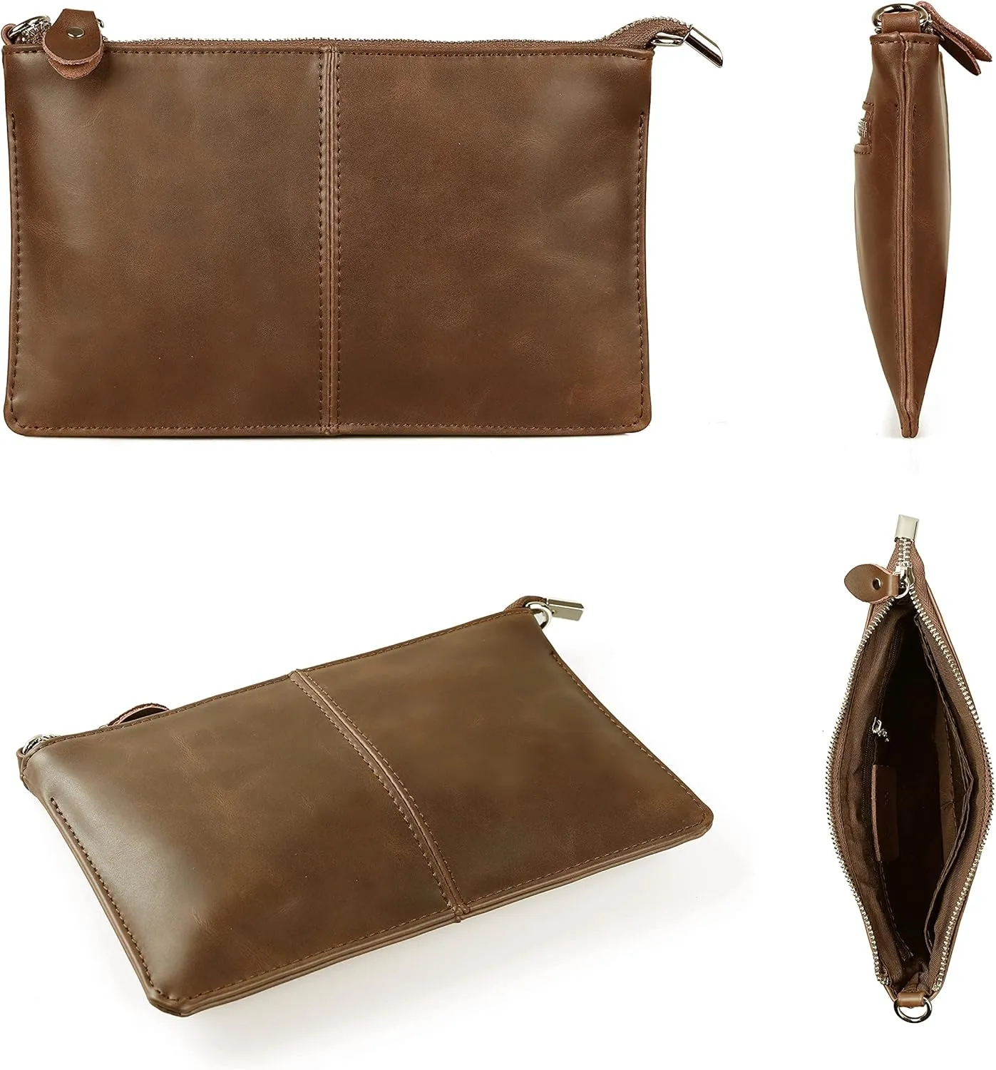 befen Genuine Leather Wristlet Clutch Wallet Purses Small Crossbody Bags for Women with RFID Blocking Card Slots