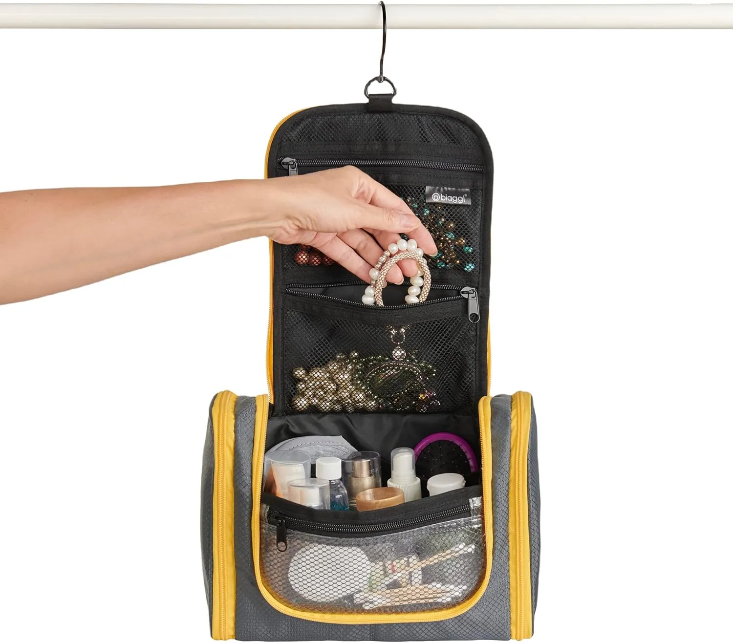 Biaggi Hangmates Toiletry Bag - Hanging Toiletry Bag Cube with Packing Compartments for Travel Organization - Lightweight and Durable - As Seen on Shark Tank - Dimensions 10” x 9” x 4”