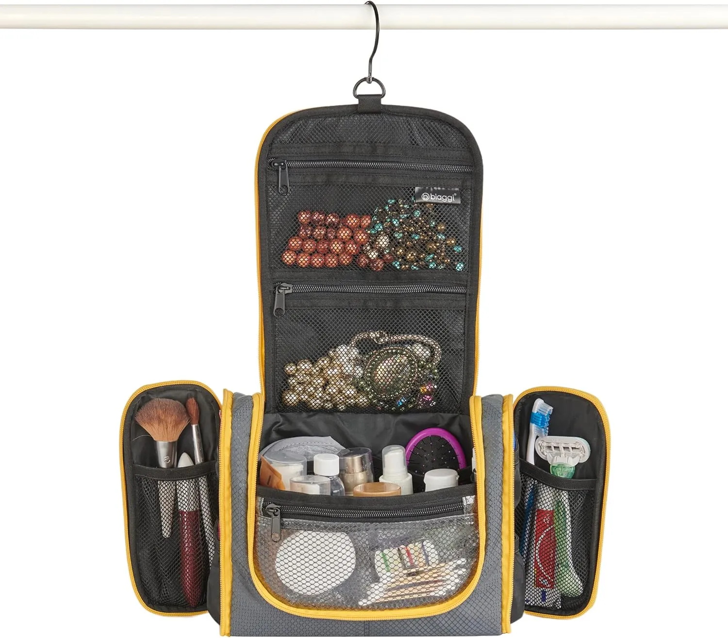 Biaggi Hangmates Toiletry Bag - Hanging Toiletry Bag Cube with Packing Compartments for Travel Organization - Lightweight and Durable - As Seen on Shark Tank - Dimensions 10” x 9” x 4”