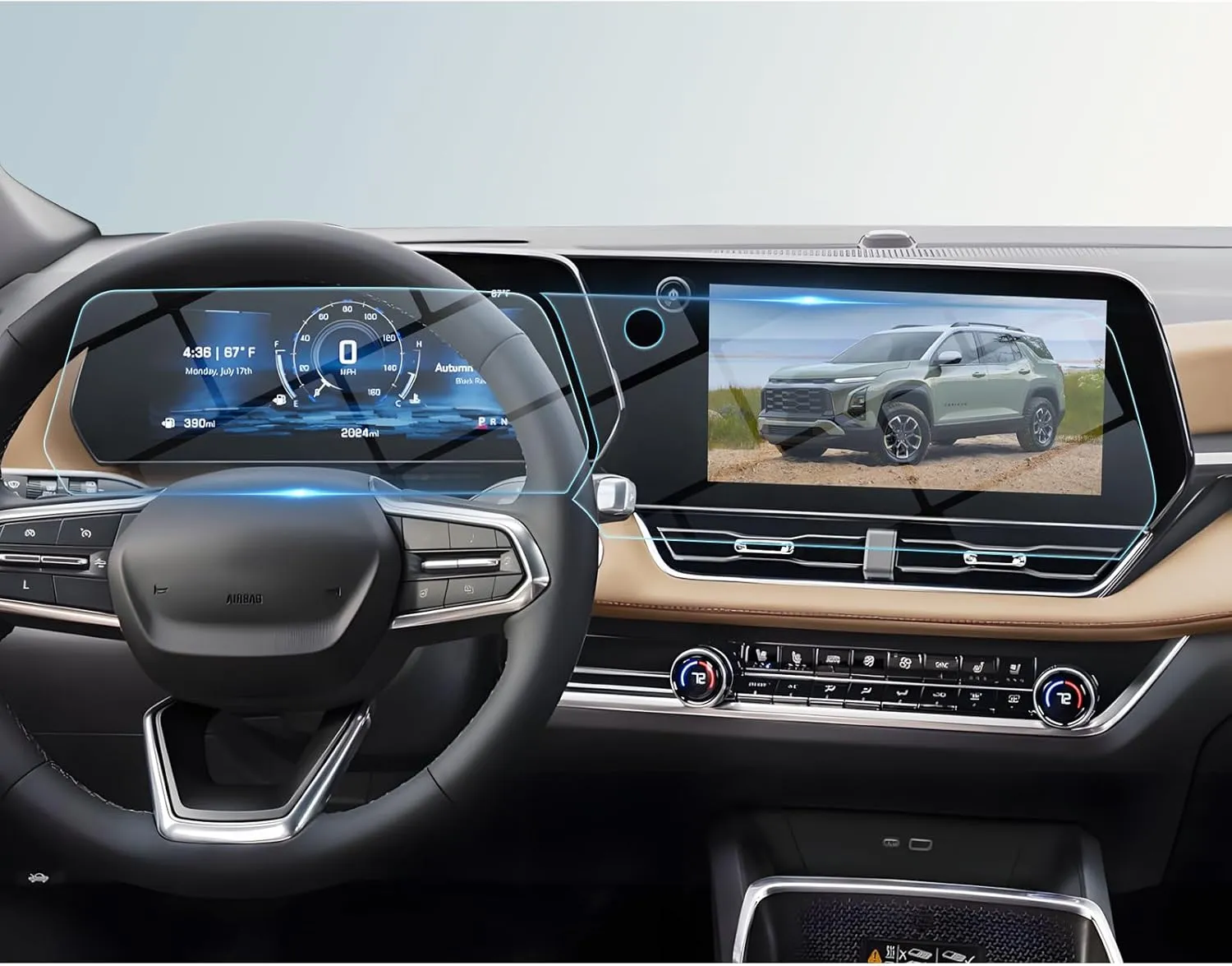 BIBIBO 2Pcs 2025 Chevy Equinox Screen Protector for 2025 Chevrolet Equinox LT/RS/ACTIV 11.3"Navigation Display&11" Dashboard Tempered Glass Film [Anti Glare& Scratch Ultra-Clear] 2025 Chevrolet Equinox Accessories 2025 Equinox