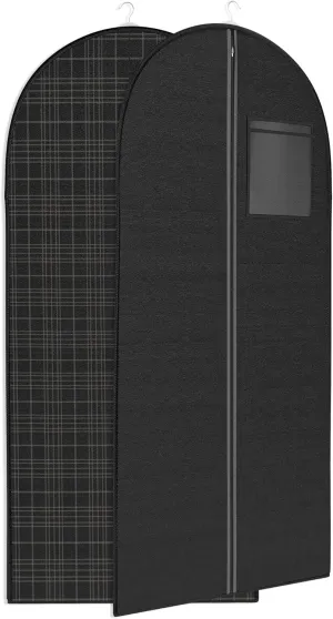 Black Tartan Suit Garment Travel Bags -ID Tag Window, Heavy Duty, Lightweight