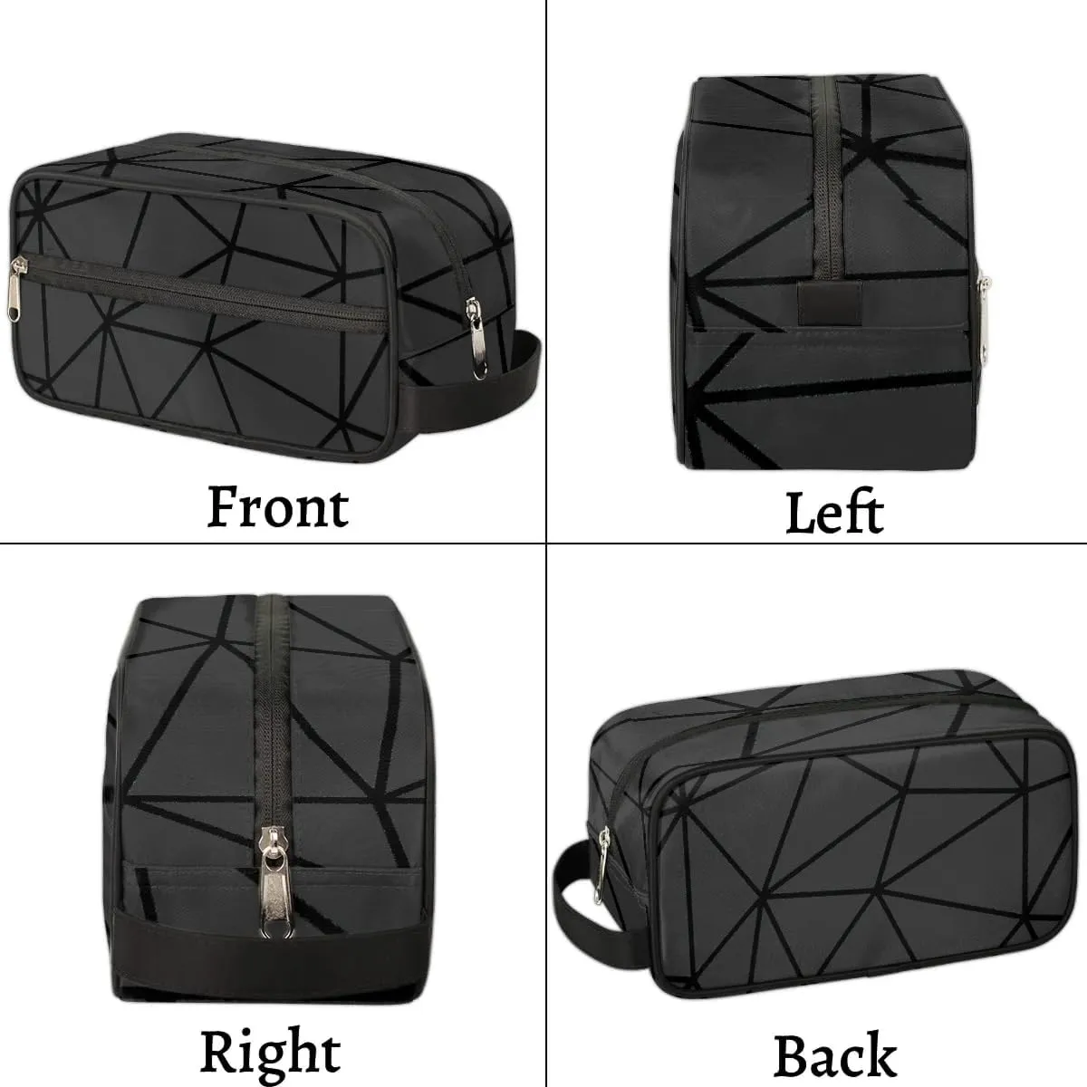 Black Triangle Hanging Toiletry Bag,Travel Hygiene Kits for Boys Mens,Waterproof Makeup Carry-on Bags,Cosmetic Bag,TSA Approved Shave Dopp Kit for Toiletries Shower Bathroom Accessories Gifts