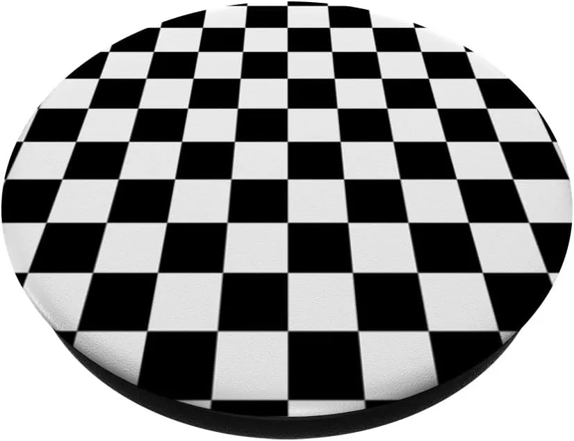 Black / White Classic Checkered Big Checkerboard PopSockets Adhesive PopGrip
