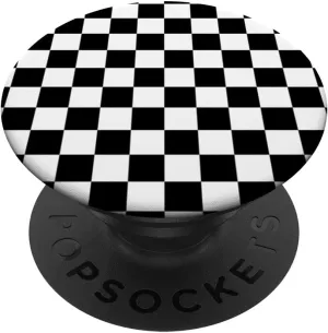 Black / White Classic Checkered Big Checkerboard PopSockets Adhesive PopGrip