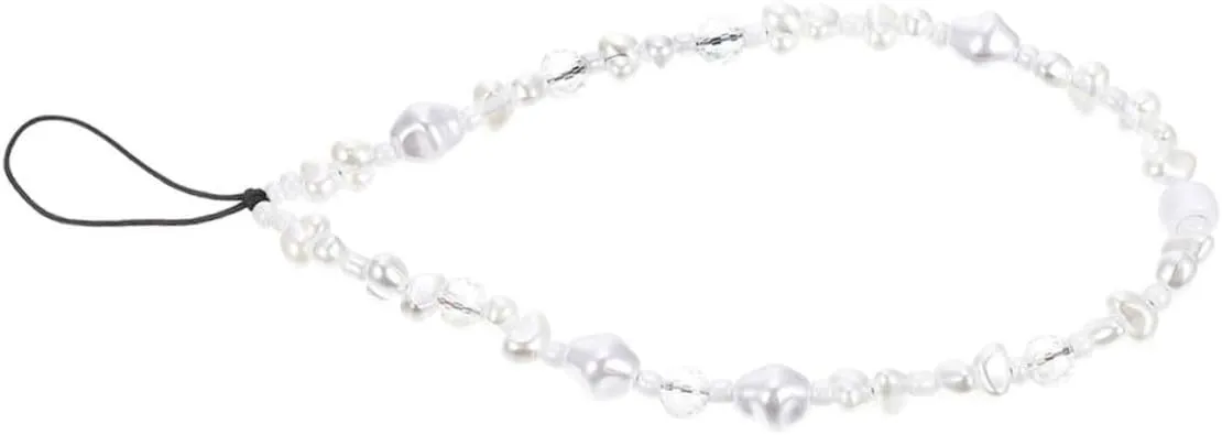 Bohemia Beaded Phone Lanyard with Pearl Charm Lost Wrist Strap for Mobile Devices for Keychains Cameras and Lightweight Accessories