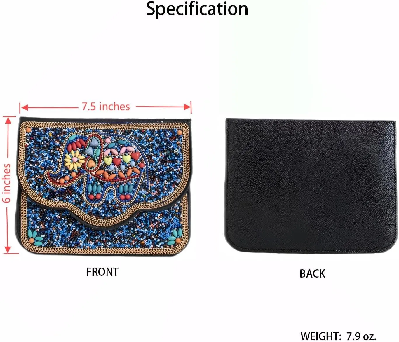 Bohemian Style Beaded Crossbody Bag for Women, Small Cell Phone Shoulder Bag, Cell Phone Wallet Purse, Adjustable Strap