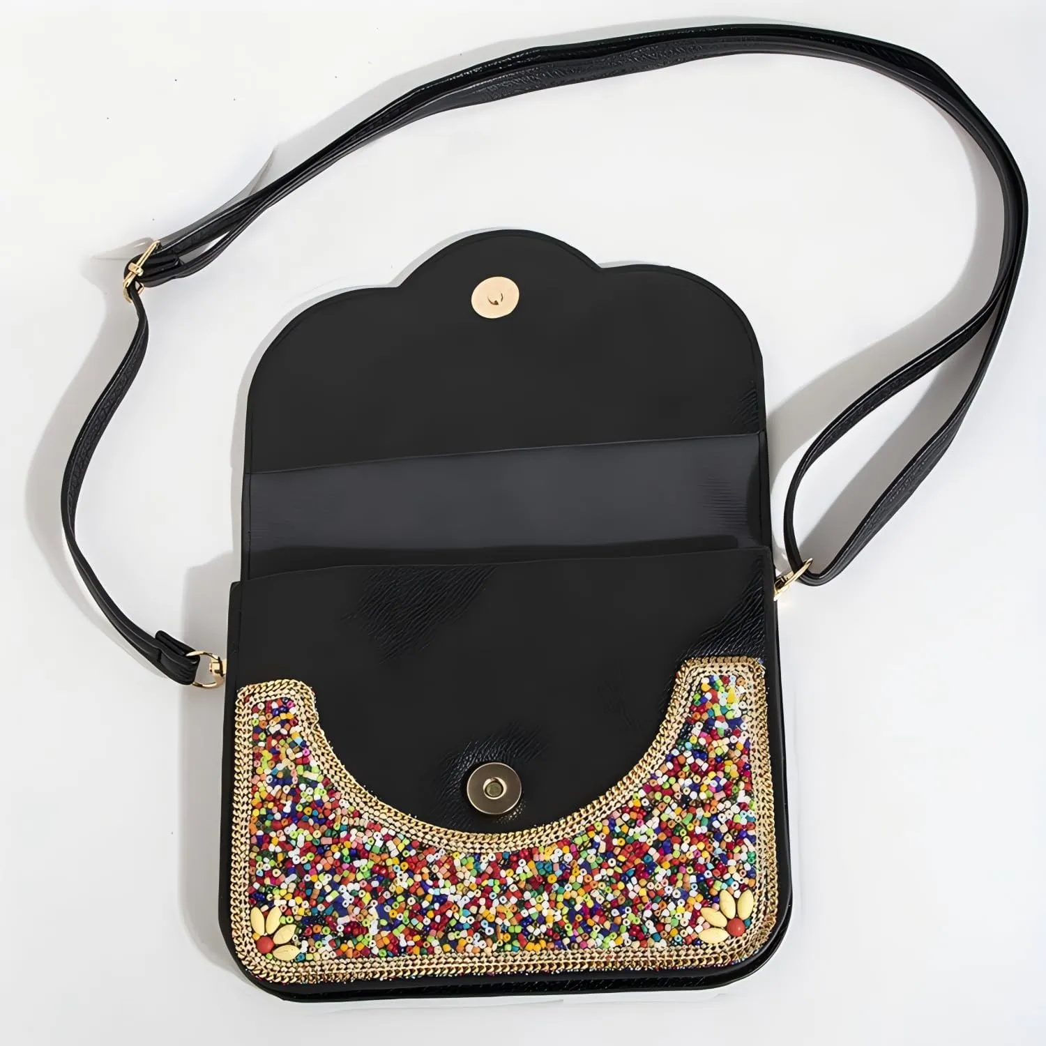 Bohemian Style Beaded Crossbody Bag for Women, Small Cell Phone Shoulder Bag, Cell Phone Wallet Purse, Adjustable Strap