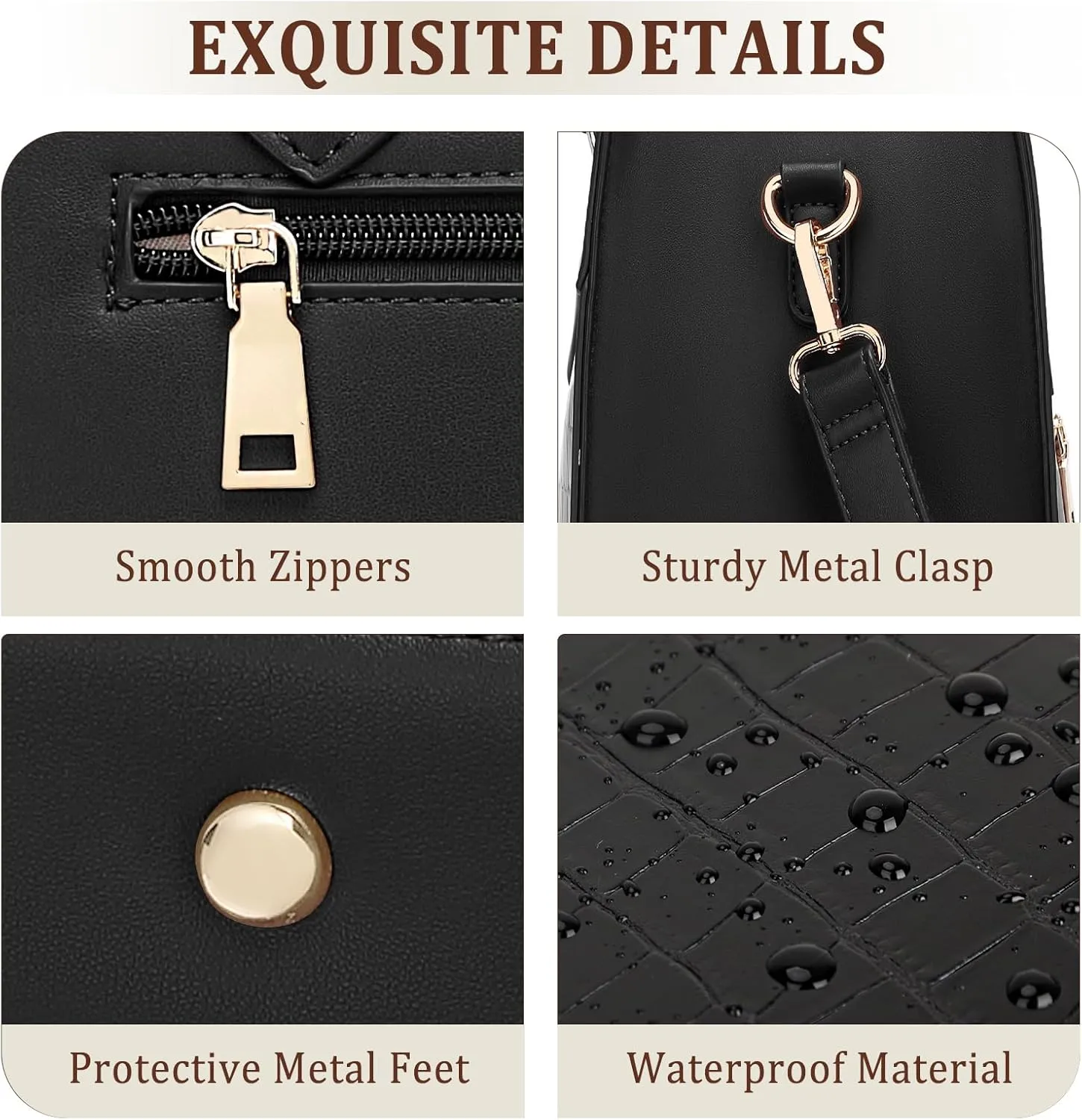BOLOSTA Laptop Bag for Women 15.6 inch Work Tote Bags for Women Large Waterproof Leather Computer Bag with Clutch Purse