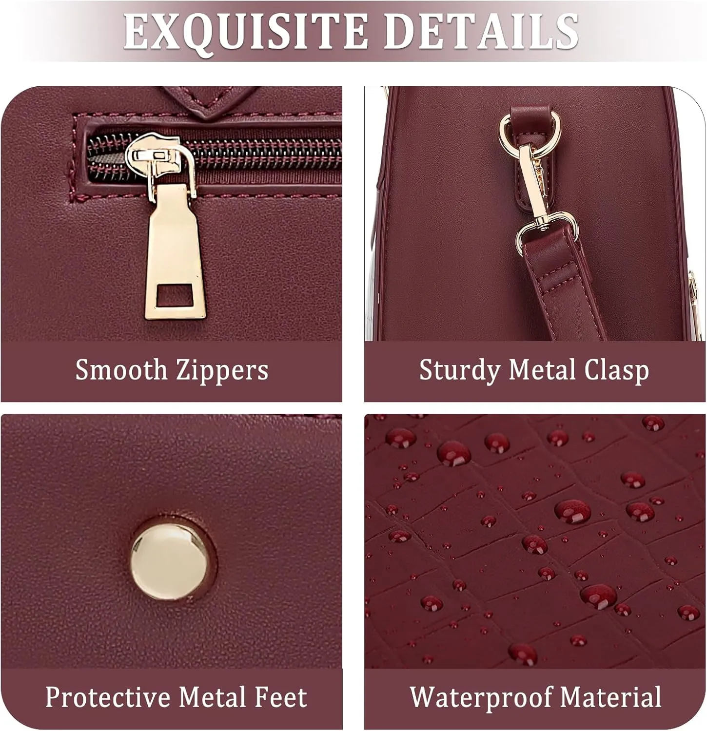 BOLOSTA Laptop Bag for Women 15.6 inch Work Tote Bags for Women Large Waterproof Leather Computer Bag with Clutch Purse