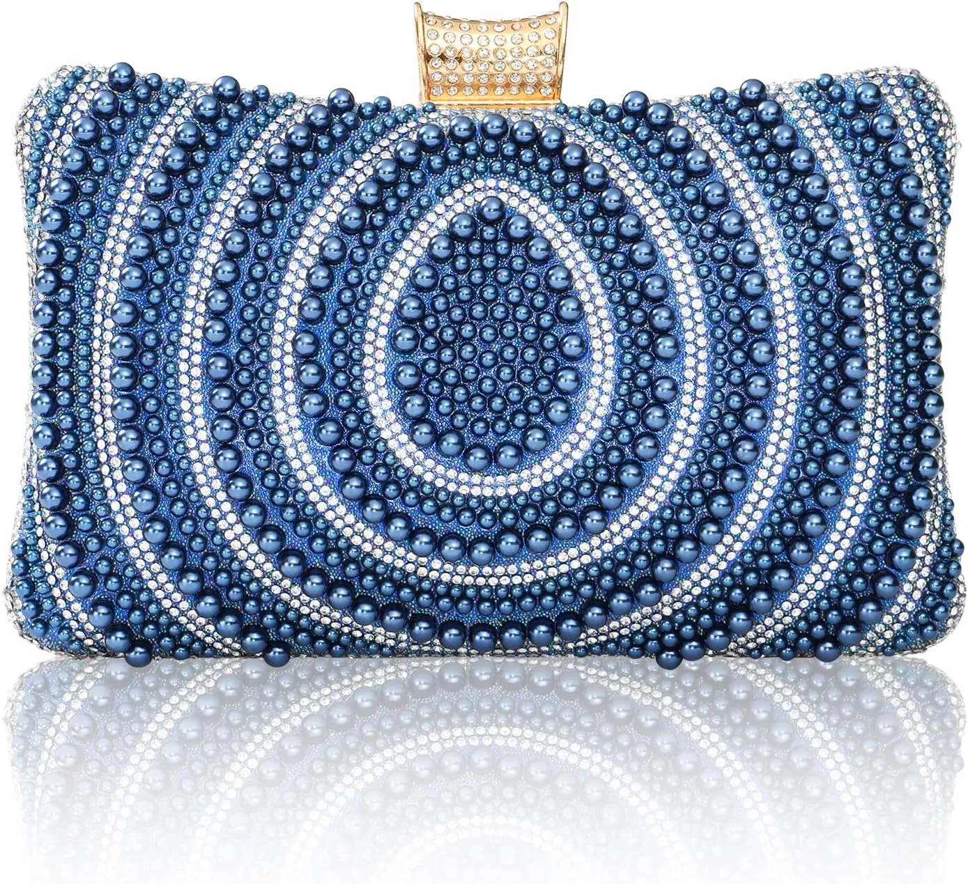 Bridal Wedding Evening Handbags Pearl Beaded Purses for Women Luxury Clutch Bag with Chain